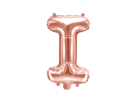 Ballon aluminium Lettre I or rosé