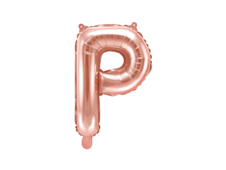 Ballon aluminium Lettre P or rosé