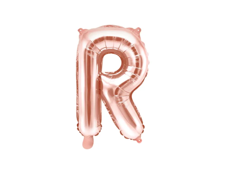 Ballon aluminium Lettre R or rosé
