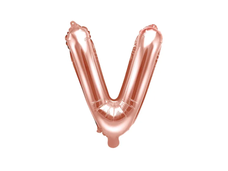 Ballon aluminium Lettre V or rosé
