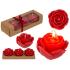3 bougies roses rouges