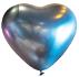 50 ballons latex coeur argenté satin 30 cm