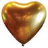 50 ballons latex coeur doré satin 30 cm