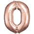 Ballon Chiffre 0 Rose gold 83 cm