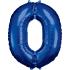 Ballon Chiffre 0 bleu 83 cm