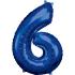 Ballon Chiffre 6 Bleu 86 cm