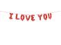 Lettres  I LOVE YOU en ballons rouge, 210 x 35 cm