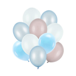 10 ballons Bleu et beige ZBL5