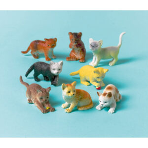 12 Chats en plastique modeles assortis INT390252