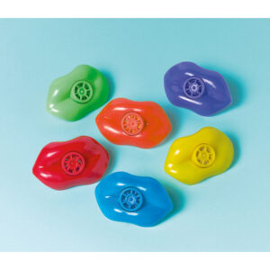 12 Sifflets en forme de bouche coloris assortis INT390339