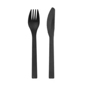 12 couverts reutilisables Noir