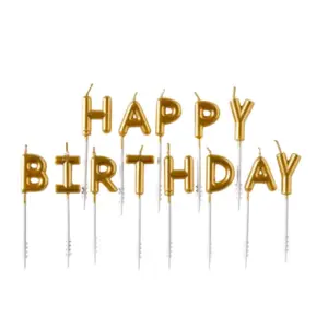 Bougies Happy Birthday Or