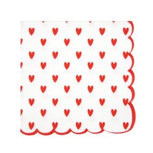 16 serviettes blanches avec C urs 913129