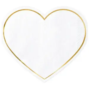20 Serviettes Coeur blanc