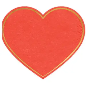 20 Serviettes Coeur rouge