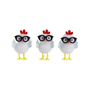 3 poulettes blanches a lunettes 13887