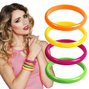 4 Bracelets de perles fluo 50107 1