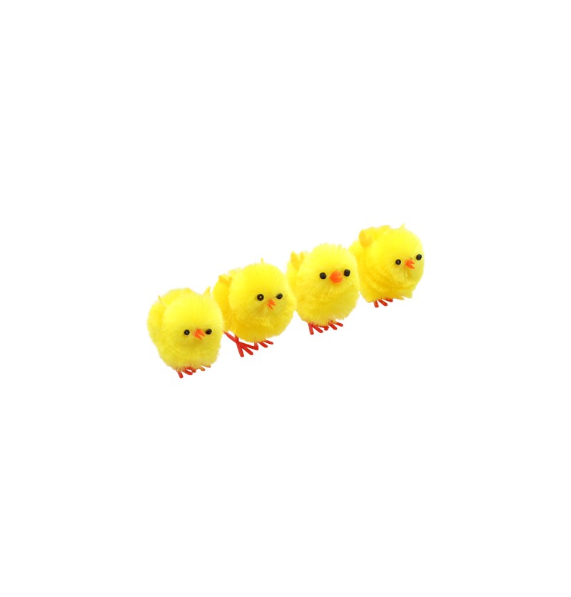 4 poussins jaunes 4 5 cm en boite