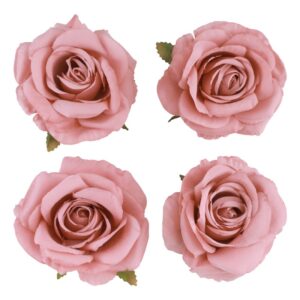 4 roses vieux rose artificielle 11cm x 6cm 14047 03