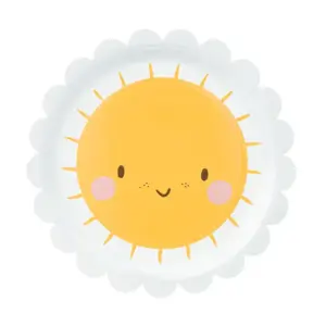 Lot de 6 assiettes en carton soleil