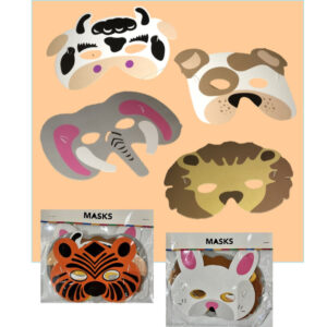6 Masques papier animaux