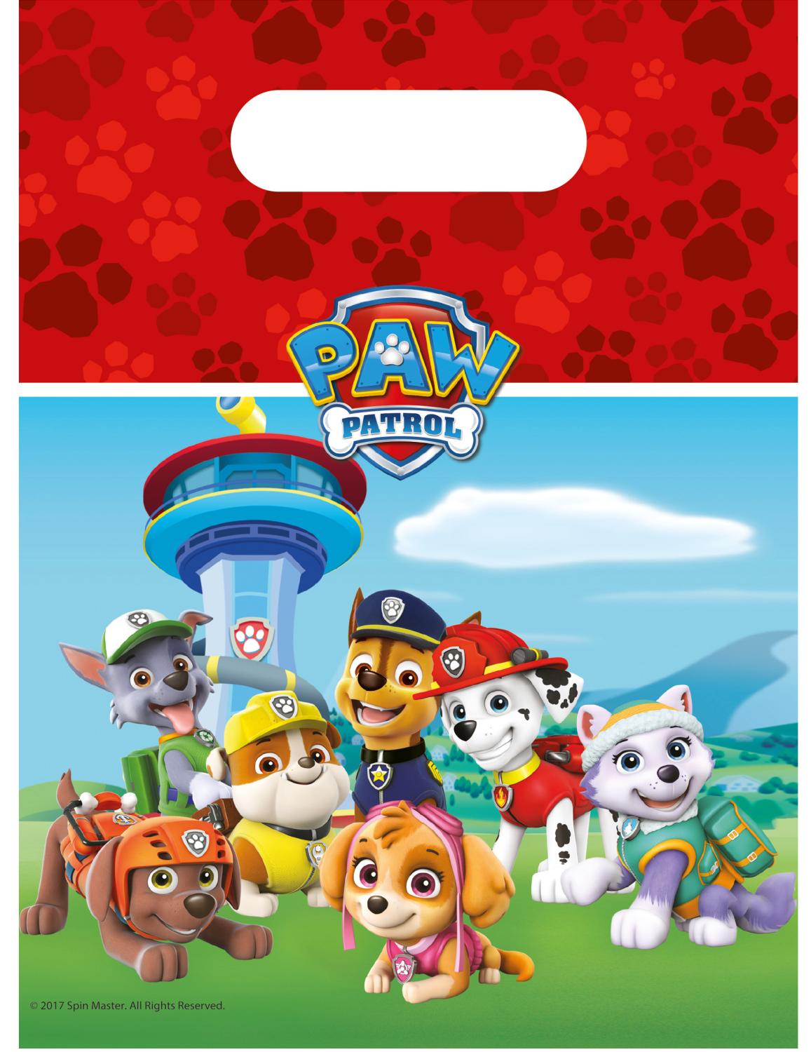 6 Sachets cadeaux Pat Patrouille 278567