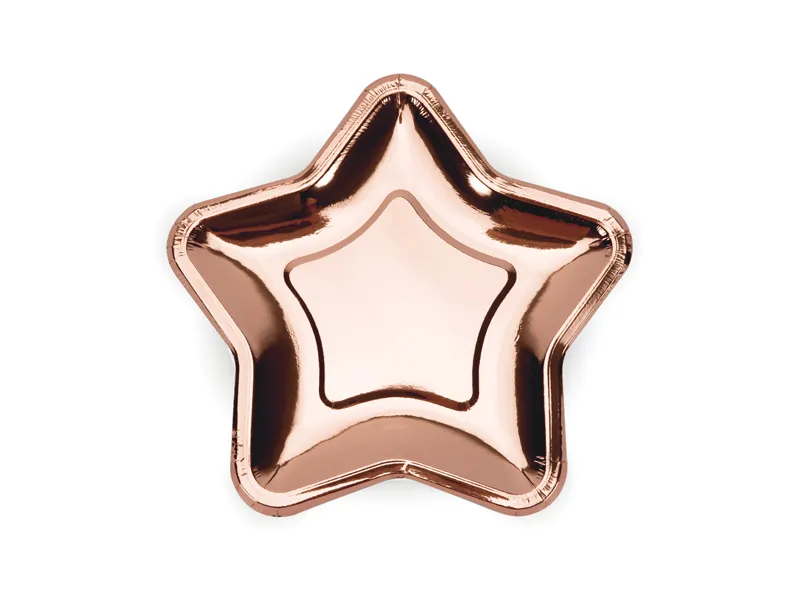 6 assiettes etoile rose gold 18 cm TPP11 019R