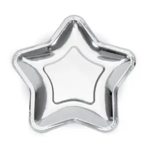 6 assiettes etoiles argent 18 cm