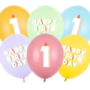 6 ballons Happy birthday 1 an SB14P 351 000 6