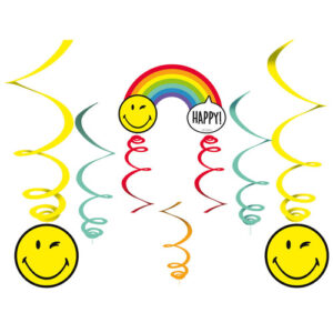 6 decorations sur fil Smiley