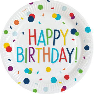 8 Assiettes Confetti Birthday