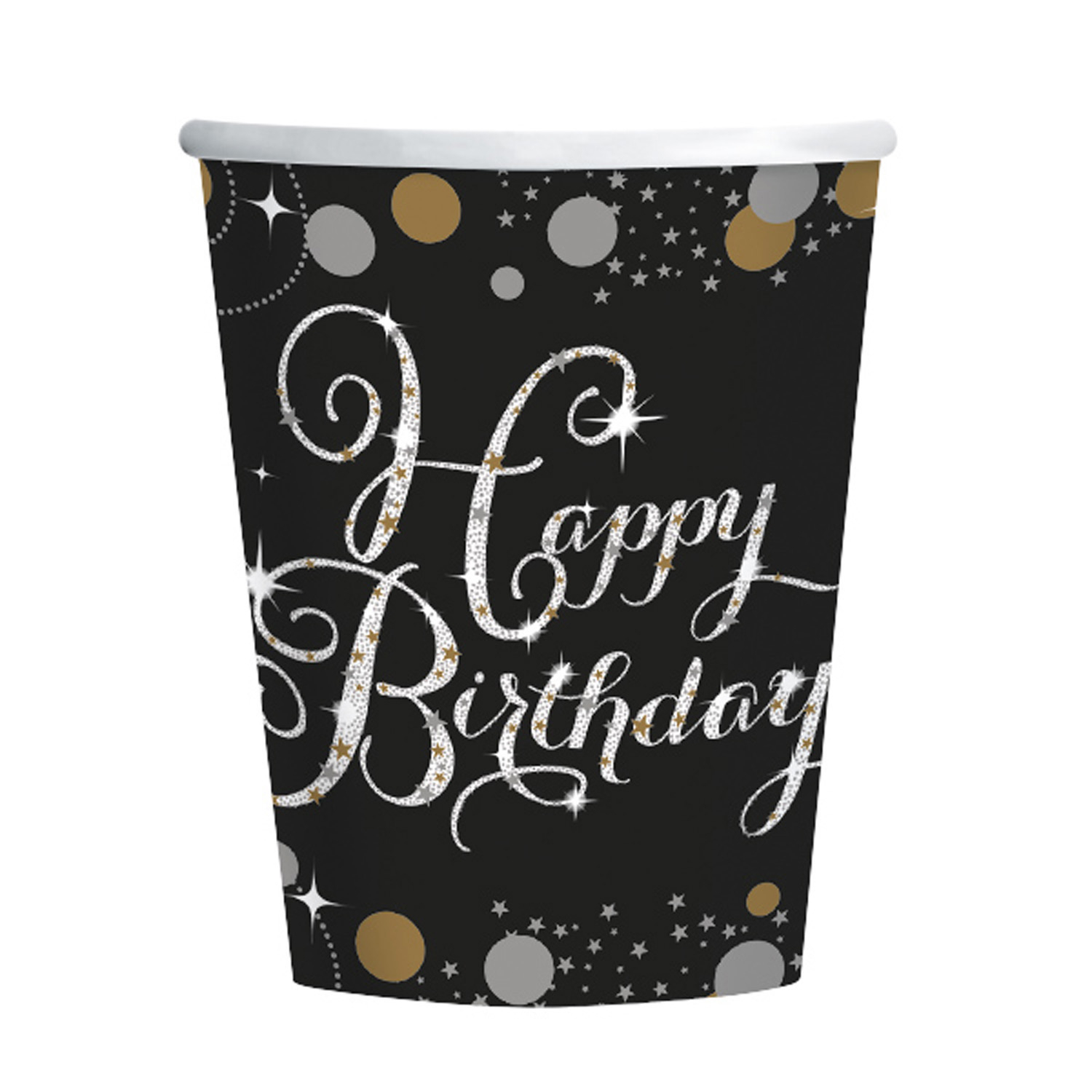 8 Gobelets Happy Birtday Or et argent 9900550