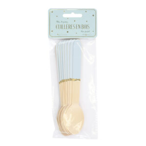 8 cuilleres en bois Bleu pastel 913211