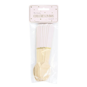 8 cuilleres en bois rose pastel 913210