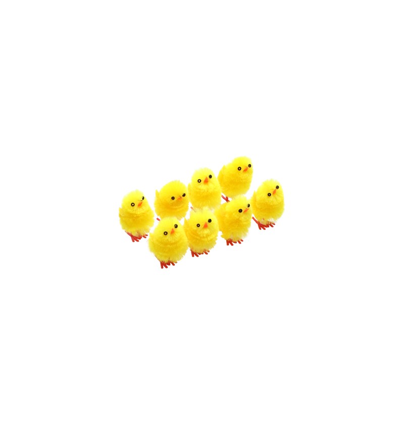 8 poussins jaunes 3,5 cm en boite