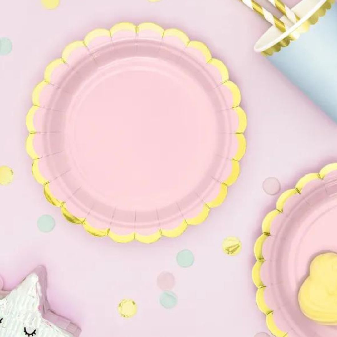 Assiettes roses