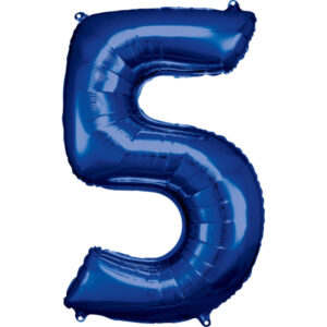 Ballon Chiffre 5 bleu