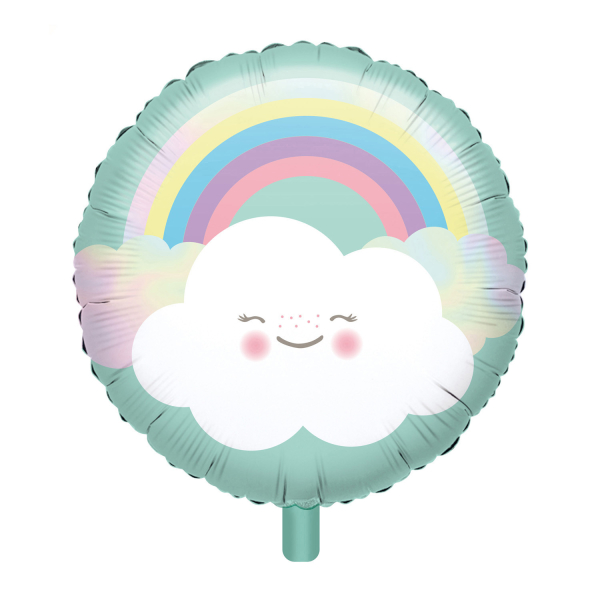 Ballon aluminium Arc en ciel et nuage 43cm 3925001