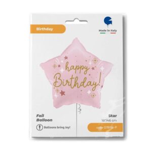 Ballon aluminium Happy Birthday Rose G78196 P 1