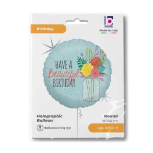 Ballon aluminium anniversaire fleur