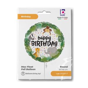 Ballon aluminium anniversaire jungle
