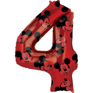 Ballon helium chiffre 4 Mickey Mouse