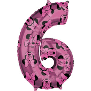 Ballon helium chiffre 6 Minnie Mouse