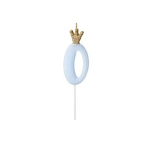 Bougie Anniversaire Chiffre 0 bleu et or SCU6 0 001J