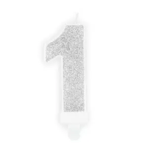 Bougie Anniversaire Chiffre 1 argent