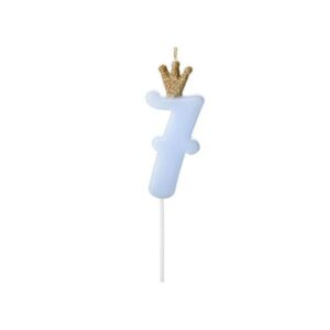 Bougie Anniversaire Chiffre 7 bleu et or SCU6 7 001J