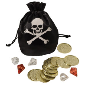 Bourse de pirate avec pieces et pierres precieuses 840852 55