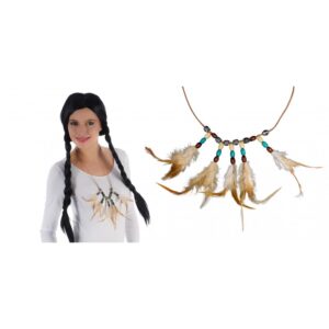 COLLIER PLUMES ET PERLES INDIEN 11254