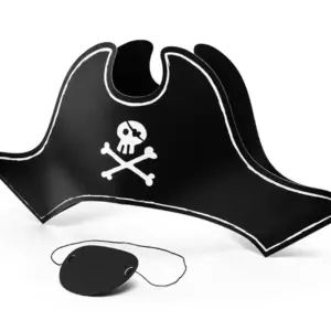 Chapeau de pirate et cache oeil en carton CPP17