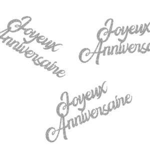 Confettis a paillettes joyeux anniversaire ARGENT 22727